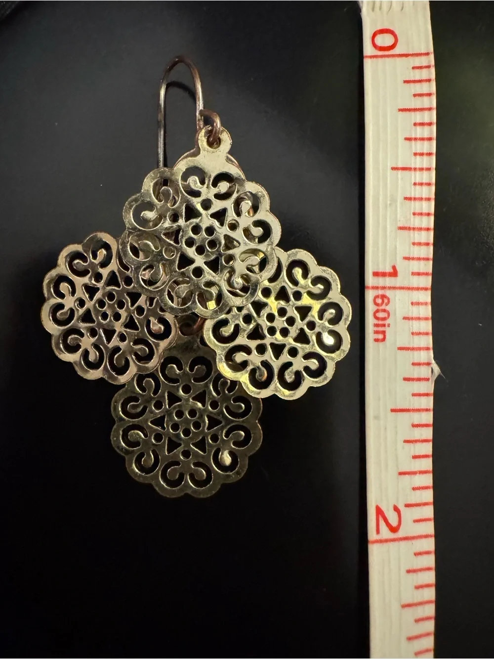 Vintage Bundle - Gold Tone Braided Rope Necklace and Filigree Drop Earrings